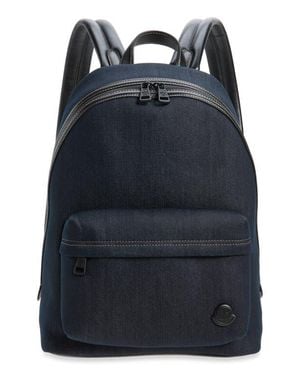 Moncler Carlo Denim & Leather Backpack - Black