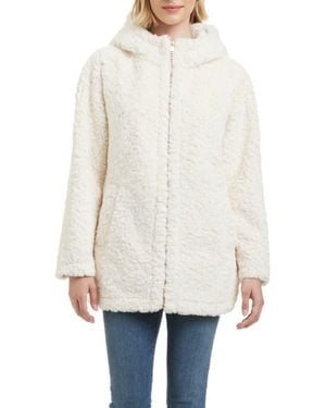 Sanctuary Textured Faux Fur Jacket - White