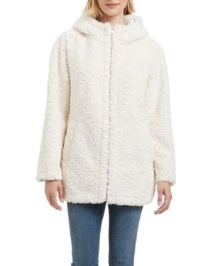 Sanctuary Textured Faux Fur Jacket - White