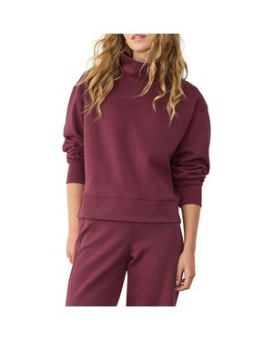 Marine Layer Nova Mock Neck Sweatshirt - Purple