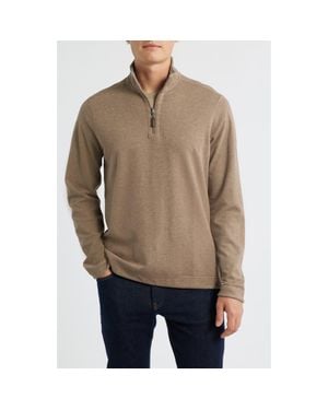Johnston & Murphy Icon Reversible Quarter Zip - Natural