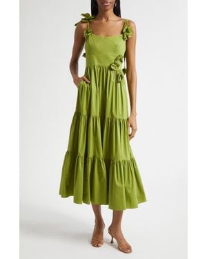 Cinq À Sept Kael Tiered Midi Dress - Green