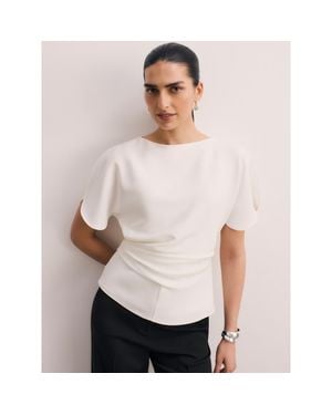 The Fold Salerno Clever Crepe Top - White