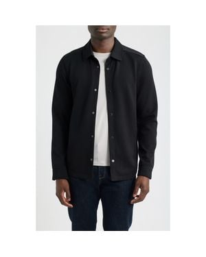 Bugatchi Soft Touch Knit Shirt Jacket - Black