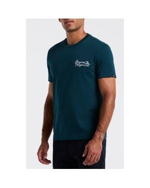 Original Penguin Poker Logo Embroidered Graphic T-Shirt - Blue