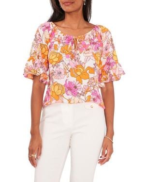 Chaus Floral Off The Shoulder Top - White