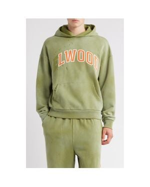 Elwood Fireside Distressed Logo Hoodie - Green