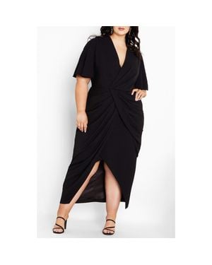 City Chic Braelynn High-Low Maxi Dress - Black