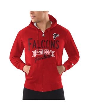 Starter Atlanta Falcons Domestic Post Season Full-Zip Hoodie - Red