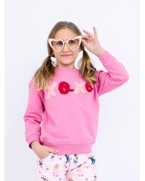 PREPPY GOOSE Hugs And Kisses Applique Sweatshirt - Pink