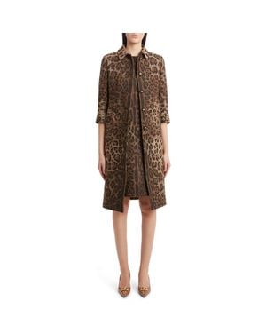 Dolce & Gabbana Dégradé Leopard Print Jacquard Jacket - Brown