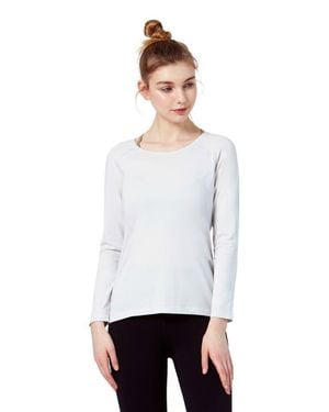Rebody Active Rebody Essentials Scooped Long Sleeve Top - White