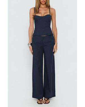 Princess Polly Kierstyn Cotton Camisole & Pants Set - Blue