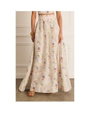 Aqua Blu Australia Moonflower Zandra Maxi Skirt - Natural