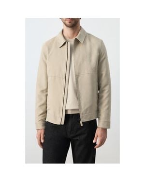 Mango Faux Suede Jacket - Natural