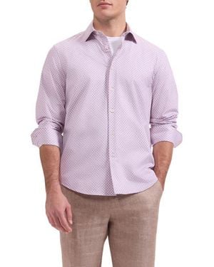 Bugatchi James Ooohcotton Floral Print Button-Up Shirt - Purple