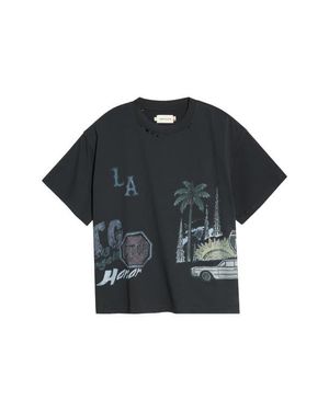 Honor The Gift All Over Los Angeles Cotton Graphic T-Shirt - Black