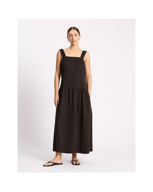 Albaray Tencel Summer Square Neck Maxi Dress - Black