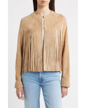 Fleurette Chloe Suede Fringe Jacket - Blue