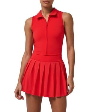 Travis Mathew Moveknit Zip Sleeveless Polo - Red