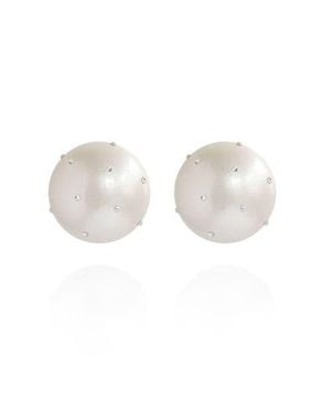 Saule Label Gaia Crystal Mini Earrings - White