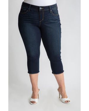 Slink Jeans Frayed Crop Capri Jeans - Blue