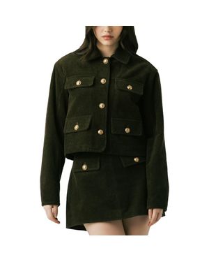 Blank NYC Crop Corduroy Jacket - Green