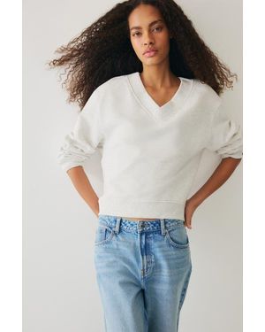 H&M V-Neck Sweatshirt - White