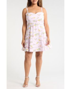 Sugarlips Margote Floral Mel Ruffle Minidress - White