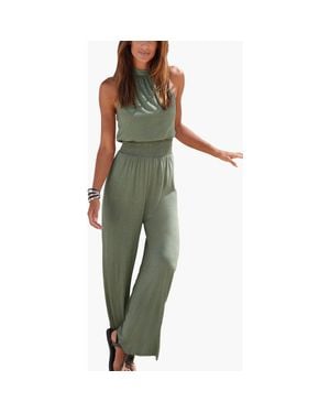 Lascana Halter Neck Jumpsuit - Green