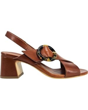 Madison Maison Block Heel Singback Sandal - Brown