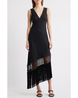 Rails Tamara Asymmetric Sleeveless Fringe Accent Dress - Black