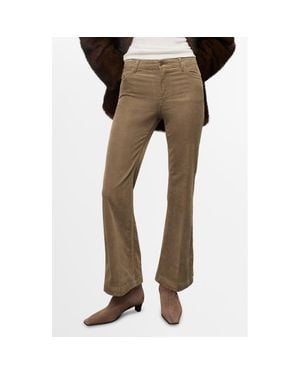 Mango Bootcut Corduroy Pants - Brown