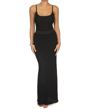 JLUXLABEL Serena Metallic Rib Knit Camisole & Skirt Set - Black