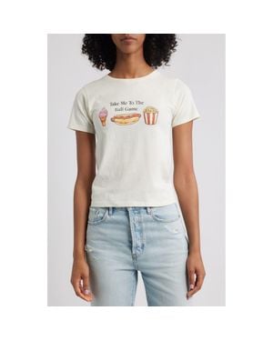 GOLDEN HOUR Take Me To The Ball Game Cotton Graphic T-Shirt - White