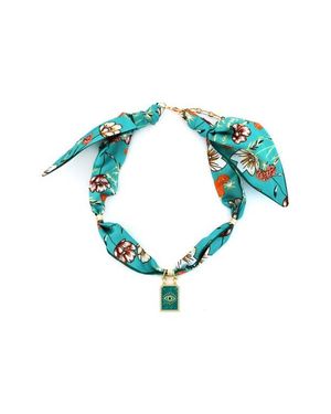 Panacea Fabric Scarf Necklace - Blue