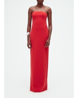 Amsale Stretch Crepe Column Dress - Red