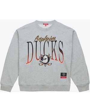 Mitchell & Ness Anaheim Ducks Hockey Night Sweatshirt - Gray