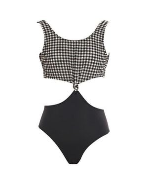 NESSI BYRD Checkered Cutout With Center Knot Detail - Black
