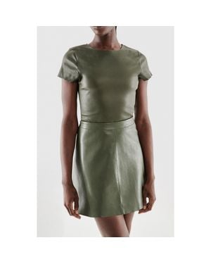 AS by DF Brando Stretch Leather Tee - Green