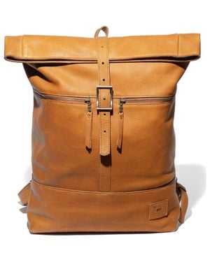 Will Leather Goods Roll Top Backpack - Brown