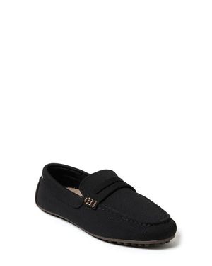 Dearfoams Hazel Stretch Knit Driving Loafer Slipper - Black