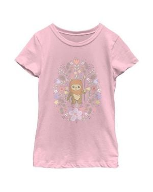 Star Wars Girls' Ewok Spring Flowers T-Shirt - Pink