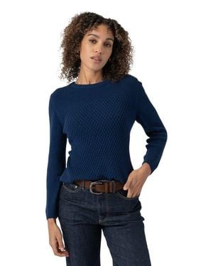 Saint + Sofia Honeycomb Rib Sweater - Blue