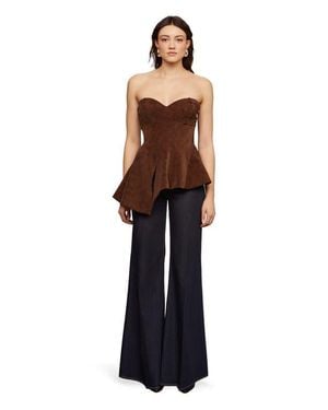 AMUR Augusta Bustier Peplum Top - Multicolor