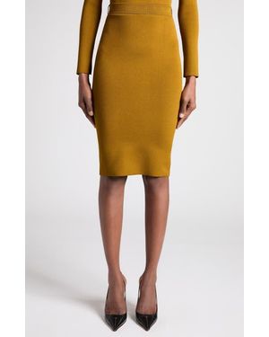 Tom Ford Tech Viscose Blend Pencil Skirt - Yellow