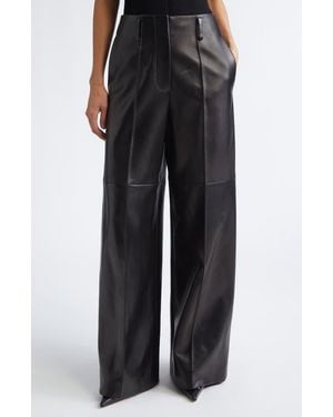 GRACE LING Mercury Wide Leg Leather Pants - Black