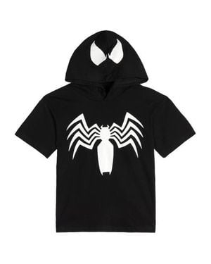 Marvel Spider- Venom Cosplay Hooded T-Shirt - Black