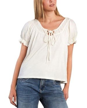 Billy T Gathered Cotton Peasant T-Shirt - White