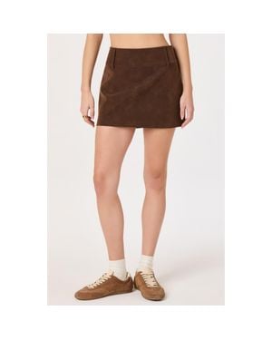 Astr Arielle Faux Leather Skort - Brown